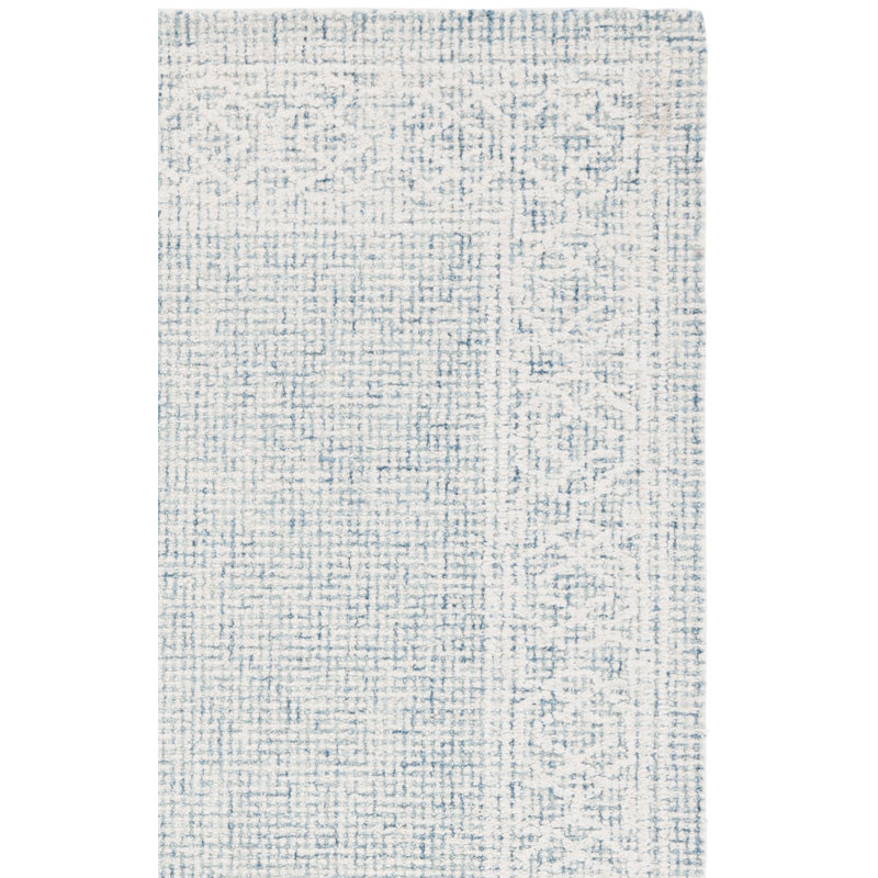 Tapis géométrique en laine touffeté à la main Leah Ebony 277, Rectangle 8 pi x 10 pi