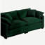 Canapé moderne en tissu, avec 4 coussins, velours vert, canapé à assise profonde