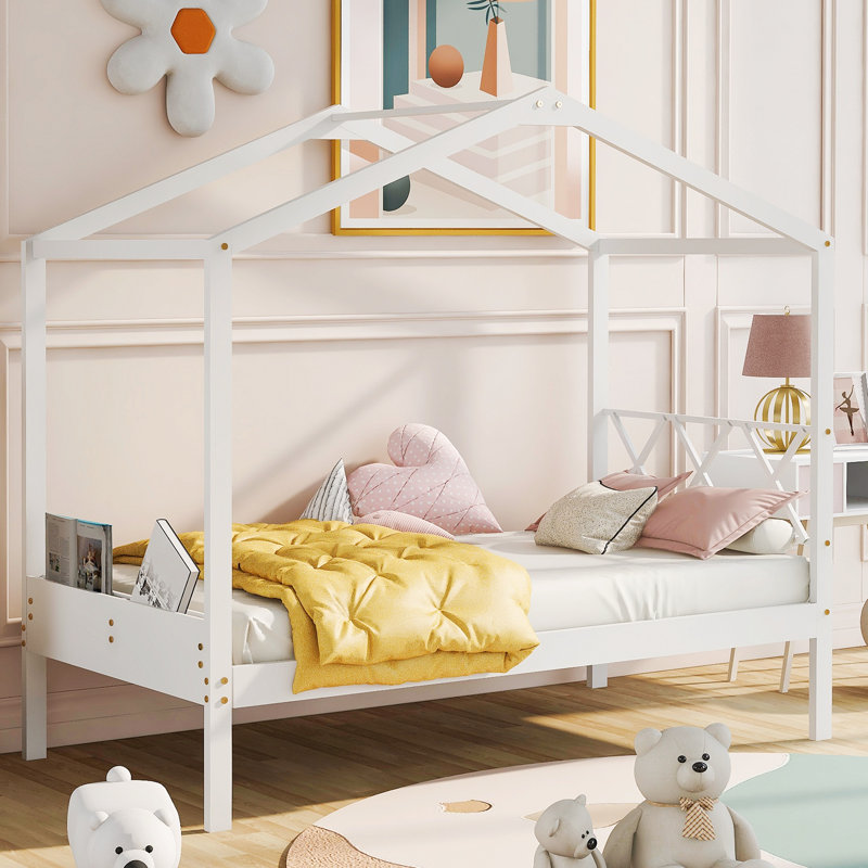Lit plateforme Asellus, Simple, Blanc
