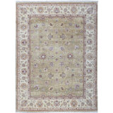 Hand-Knotted High-Quality Gold and Cream Area Rug