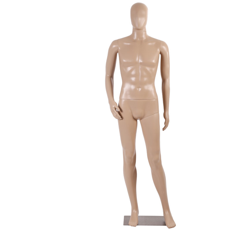 Adjustable 73 Inch Beige Male Mannequin with Metal Base