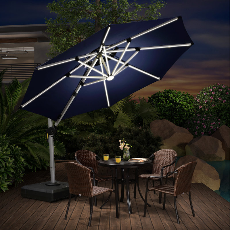 Parasol suspendu en porte-à-faux 10 pi Jennet, bleu marine, Marine