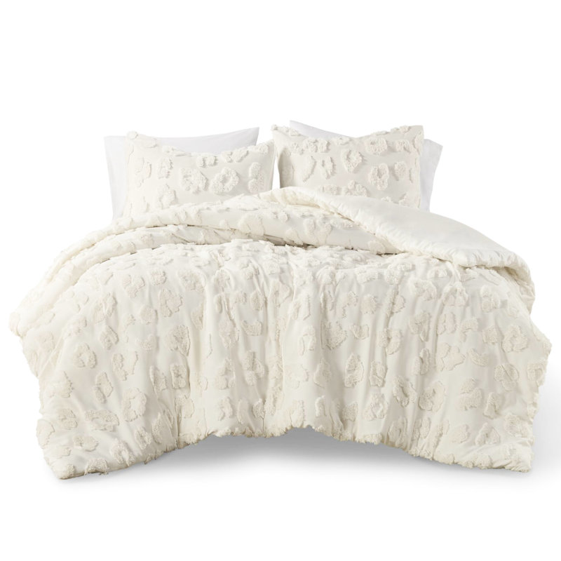 Housse de couette en chenille double / grand - animal doux, 2 taies décoratives, envers en microfibre texturé, animal