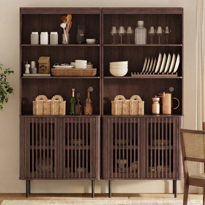 Armoire de rangement pour garde-manger avec bibliothèque réglable H 72,8 po x l 63 po
