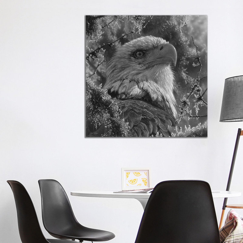 Bald Eagle - High And Mighty - Square 1 Piece Wrapped Canvas Wall Art, 93.98 cm H x 93.98 cm W x 1.91 cm D, Black/White