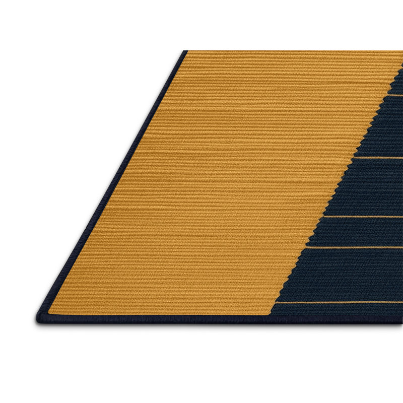 Tapis gris à rayures horizontales lavable à la machine, Rond 6 pi