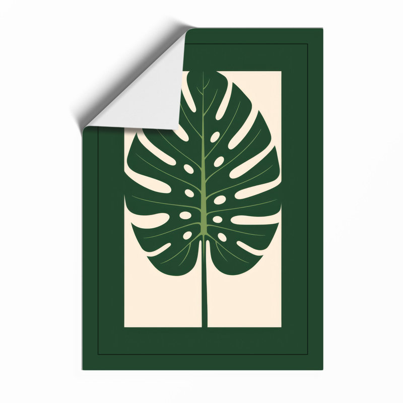 Monstera Leaf Botanical - Framed Print, A2 - 59.4 x 42.0 cm, Unframed