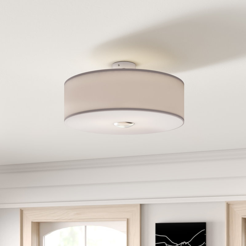 Madison PC Cotton Semi Flush Mount, Cream
