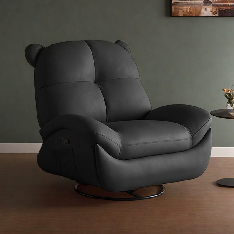 Fauteuil inclinable pivotant ergonomique avec pochette de rangement, Noir