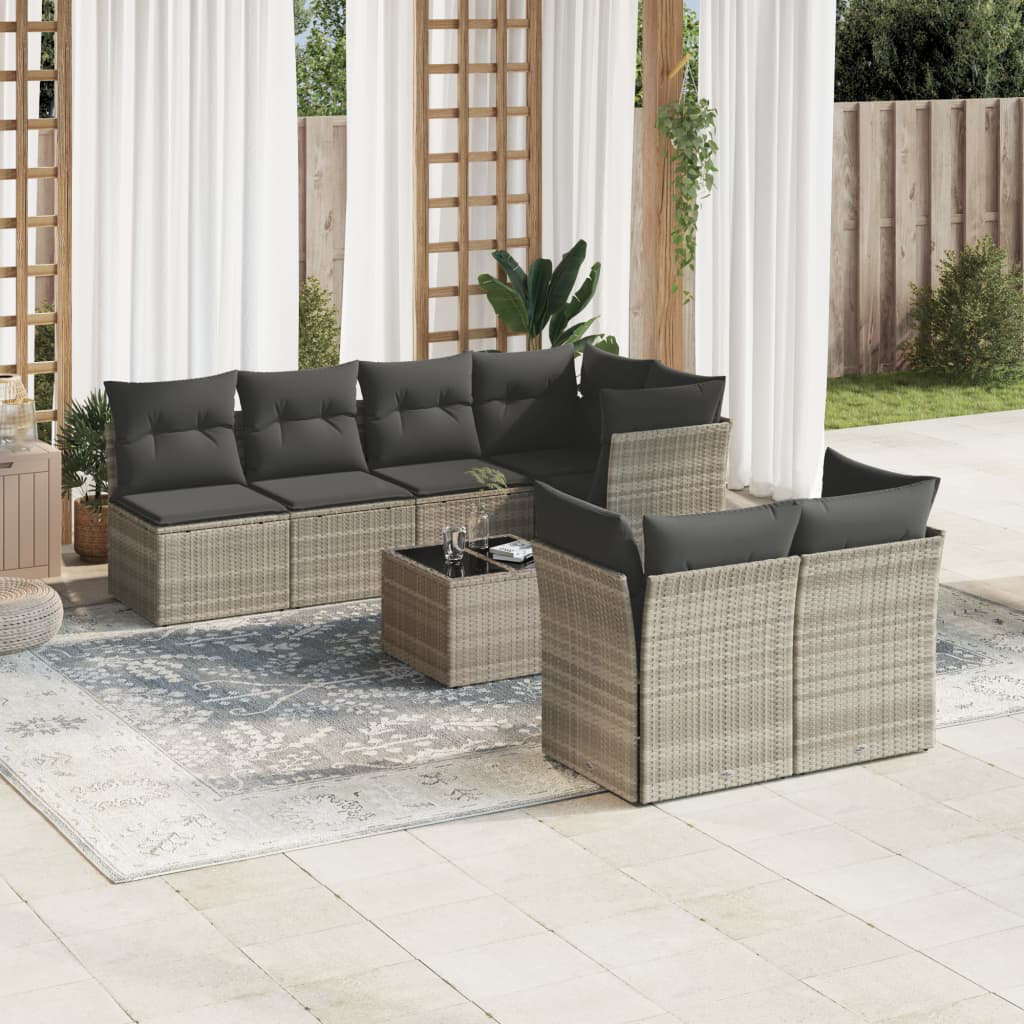 7-Sitzer Lounge-Set Armele Polyrattan mit Polster