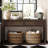 55" Rustic Wooden Entryway Console Table With Storage Drawers & Open Shelf-1380476735