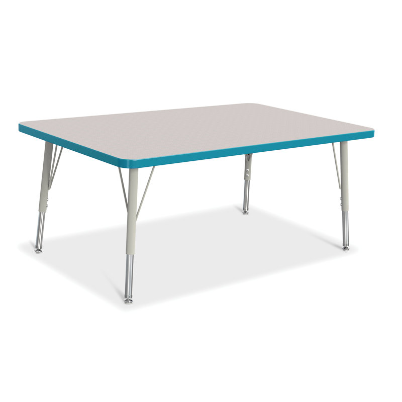 Berries® Rectangle Activity Tables, Teal, Elementary (15" - 24"), 24" H x 48" L x 30" W