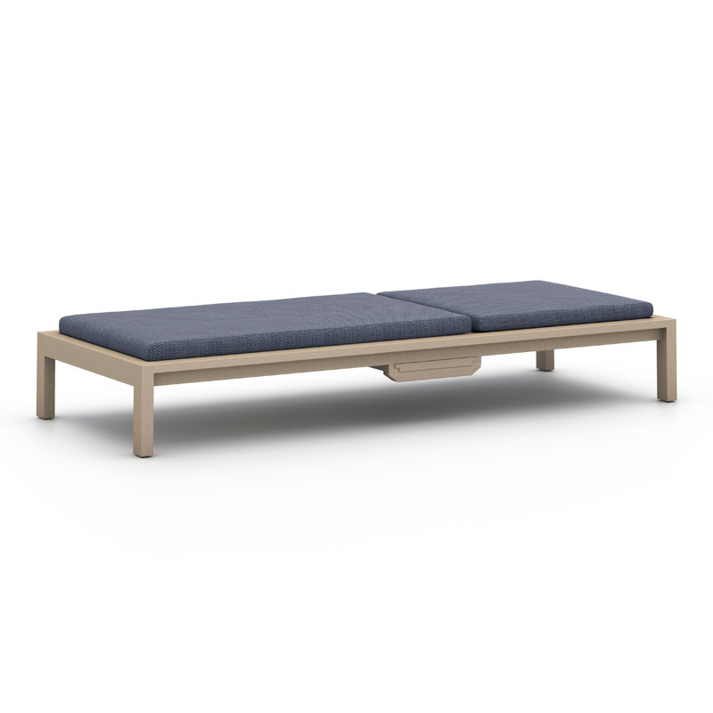 Sonoma Outdoor Teak Chaise Lounge, Faye Sand, Washed Brown
