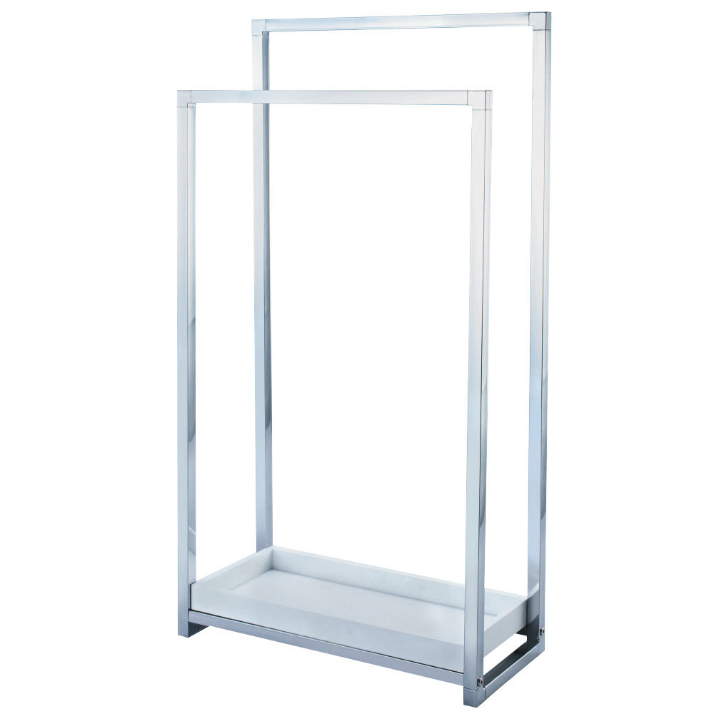 Edenscape 2-Tier Freestanding Towel Rack, Polished Chrome