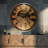THE GEARS CLOCK Wall Clock with Real Moving Gears LU-LI_ 40 in Round "KNEIFF" DARK-BROWN