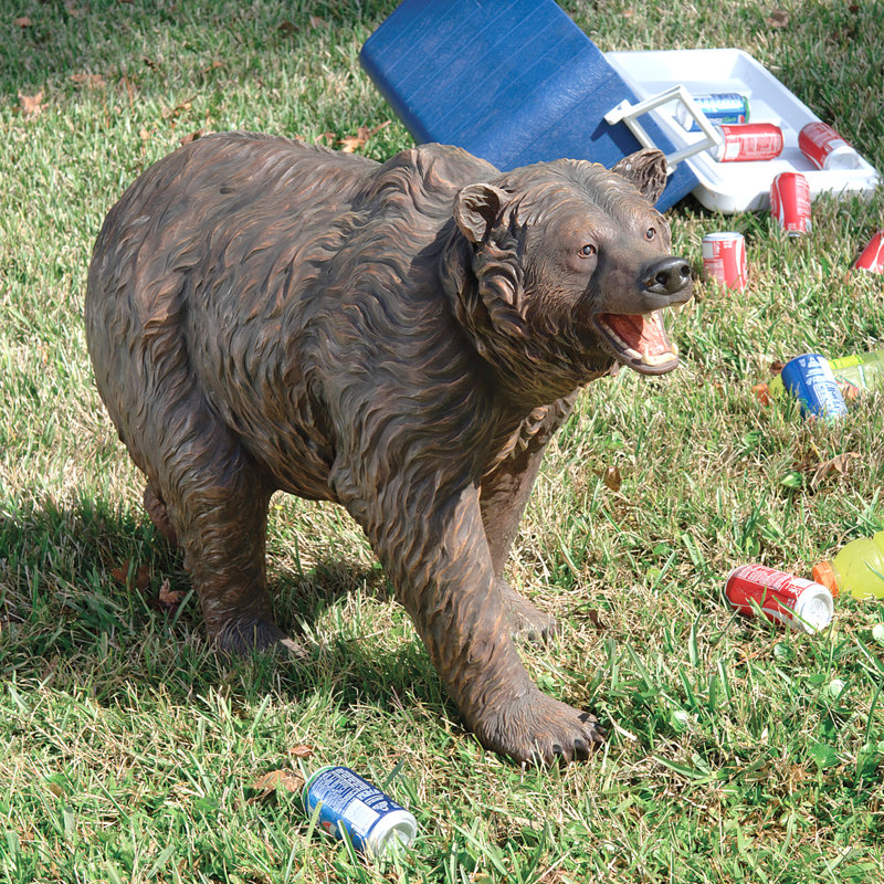 Grand-Scale Brown Resin Bear Garden Statue