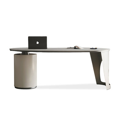 Bureau de direction gris en pierre frittée avec tiroirs Free Form