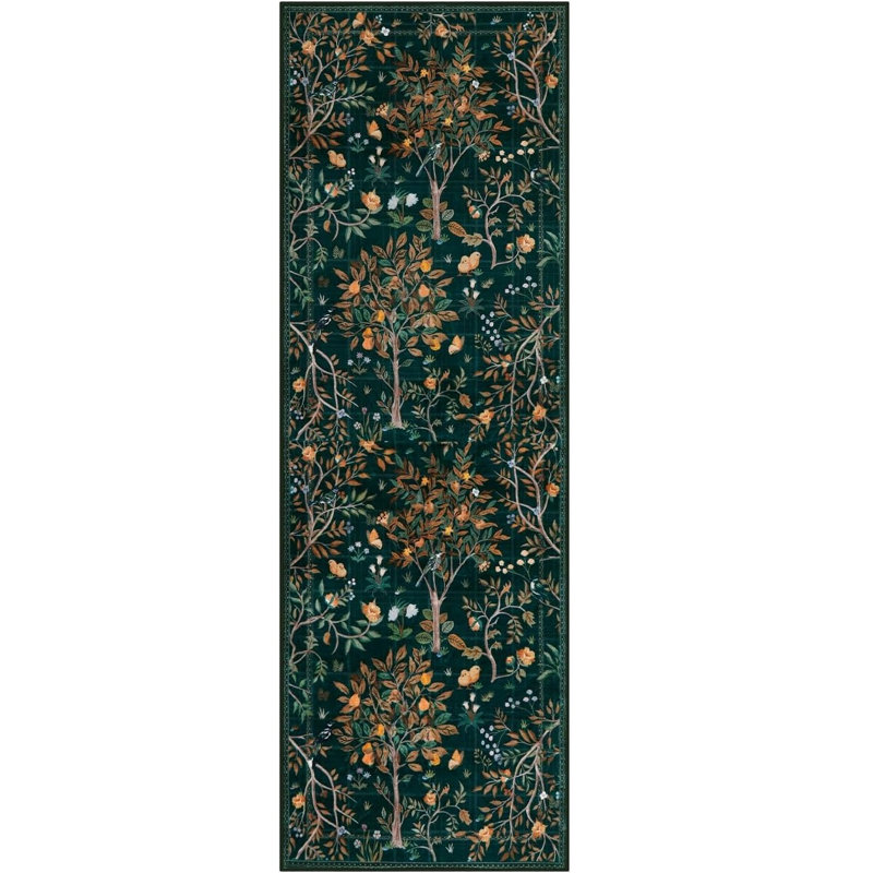 Tapis de couloir bohème lavable 60 x 180 cm – Antidérapant, mince, idéal pour couloir/cuisine/salle de bain