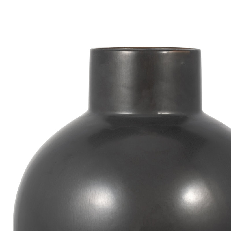 Vase en céramique Bronsyn, H 15 po x l 11 po x P 11 po, Gris