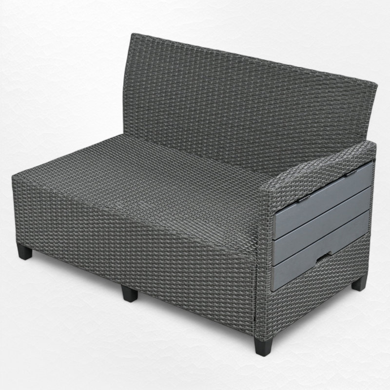 Wicker - Person Patio Conversation Set, Gray, Gray