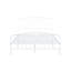 Lit double en métal blanc contemporain, prêt à accueillir un matelas