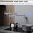 Wall Mounted Pot Filler Faucet In 304 Ss, Brushed Nickel, Kitchen, Double Joint Arm Ss Kitchen Faucet, Mount Filler, Swing Arms Installed-148485174