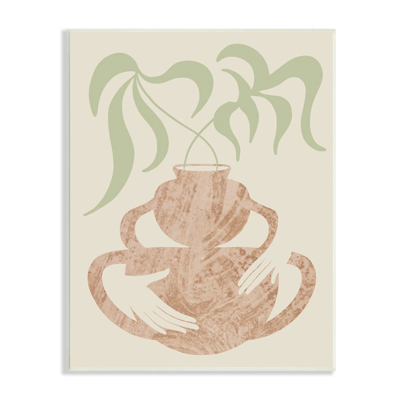 «Botanical Leaves Hands Flower Pot Handle Collage» par Lil 'Rue - reproduction, L 13 po x H 13 po, Toile tendue