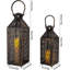 2 Piece Metal Tabletop Lantern Set-2141695075