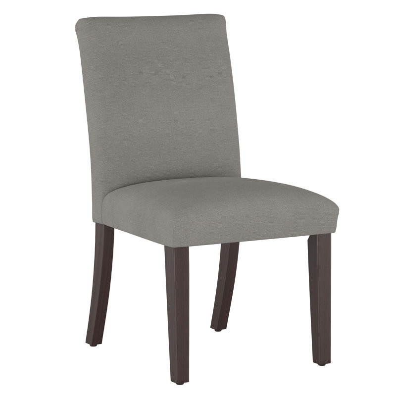 20'' H Upholstered Dining Chair, Classic Gray Linen, Ancient Stewart Red