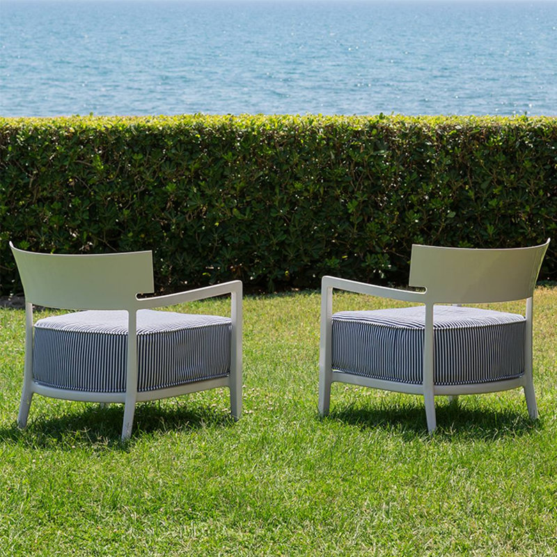 Cara Outdoor Armchair, Rusty/Blue, Orange