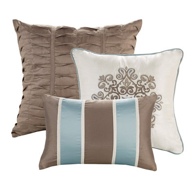 Jacquard 7 Piece Comforter Set Blue