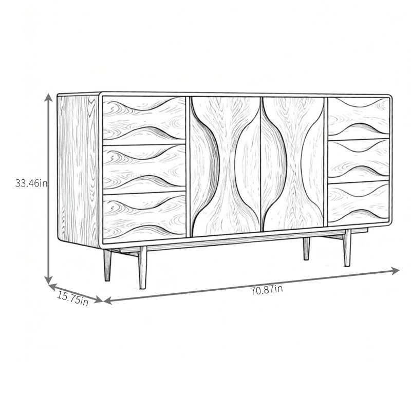 Buffet haut de gamme en bois massif