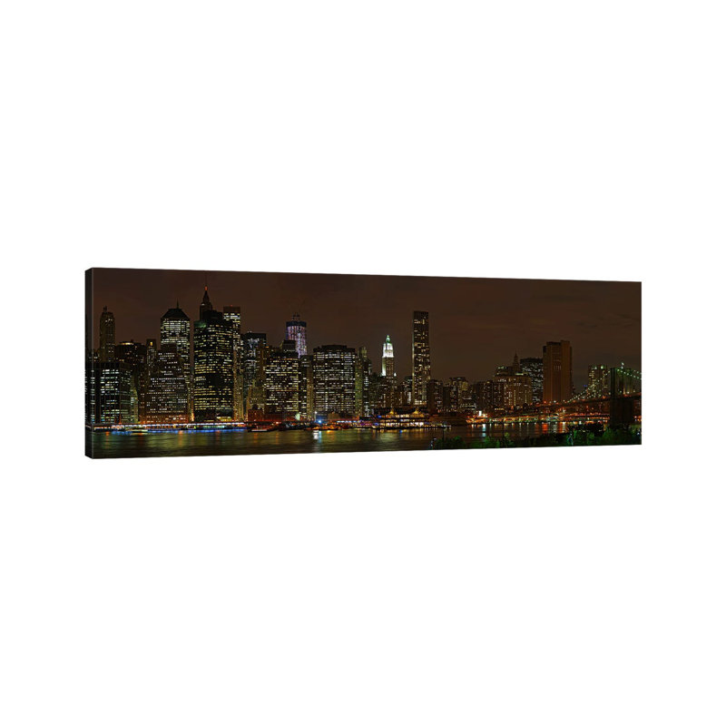 Skyscrapers At The Waterfront, Lower Manhattan, Manhattan, New York City, New York State, USA 2011 - Wrapped Canvas Panoramic Print
