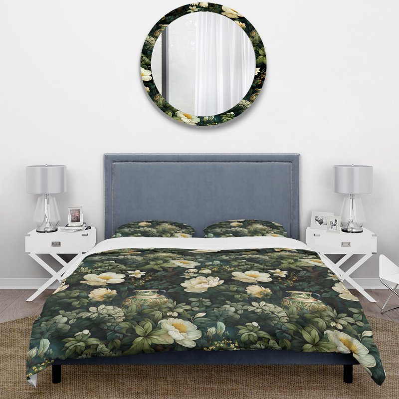Ensemble de housse de couette Enchanted Garden Scenes, Housse de couette simple + 1 taie décorative stan