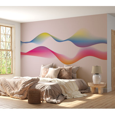 Premium Peel & Stick Wall Mural - Abstract Color Waves
