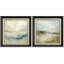 Doux paysage abstrait neutre dans des tons de beige et de bleu clair, œuvre d'art encadrée de la chambre principale, 2 pièces-1209027134-1209027128