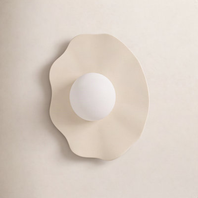Single Light Ceramic Flush Mount Sconce