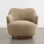 Fauteuil d'appoint pivotant 30,7 po avec rotation à 360 ° et dossier à dos de chameau-614955562