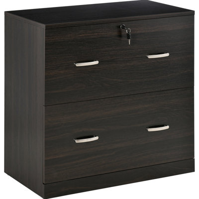 2 Locking File Cabinet By , Walnut, Home Office, 110 Lbs Load Capacity, 29.14" W X 16.5" D 27.62" H, Office Document Storage Lockable For Walnut Vertical Storage, Holds Legal Docs, H