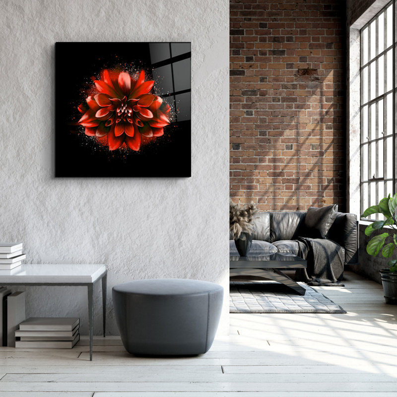Élégante peinture décorative en verre trempé, 40 x 40 po | 100% verre trempé, épaisseur: 0,16 pouce | Impression UV pour des couleurs éclatantes et une durabilité | Parfait pour la décoration intérieure et les amateurs d'art