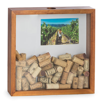 Ludowici Brown Solid Wood Matte Shadow Box Picture Frame with Mat