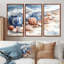 «Floral Beach Pottery» en bleu et blanc II-107181864-107181867