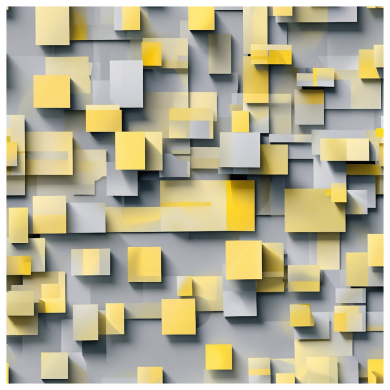 Couvertures carrés jaunes et grises, 60in W x 80in H