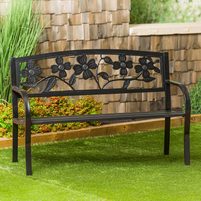 Banc de jardin en métal Dogwood - Noir