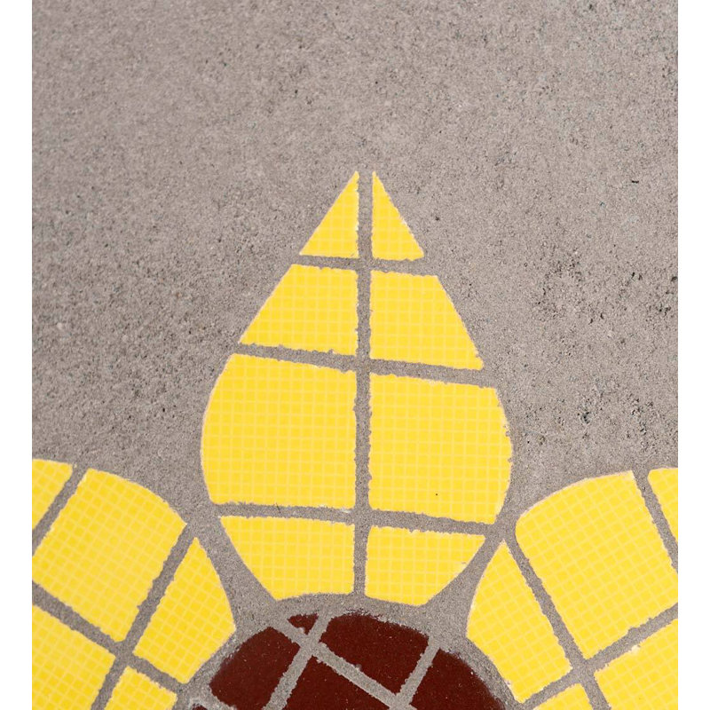 Yellow Floral Ceramic Mosaic Concrete Stepping Stone