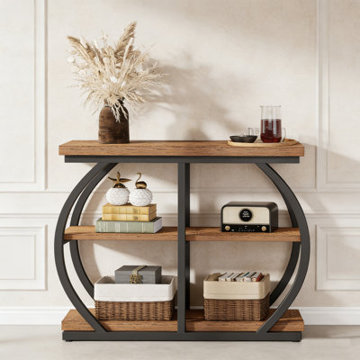 Industrial 3-Tier Console Table, 41.3" Entryway Table