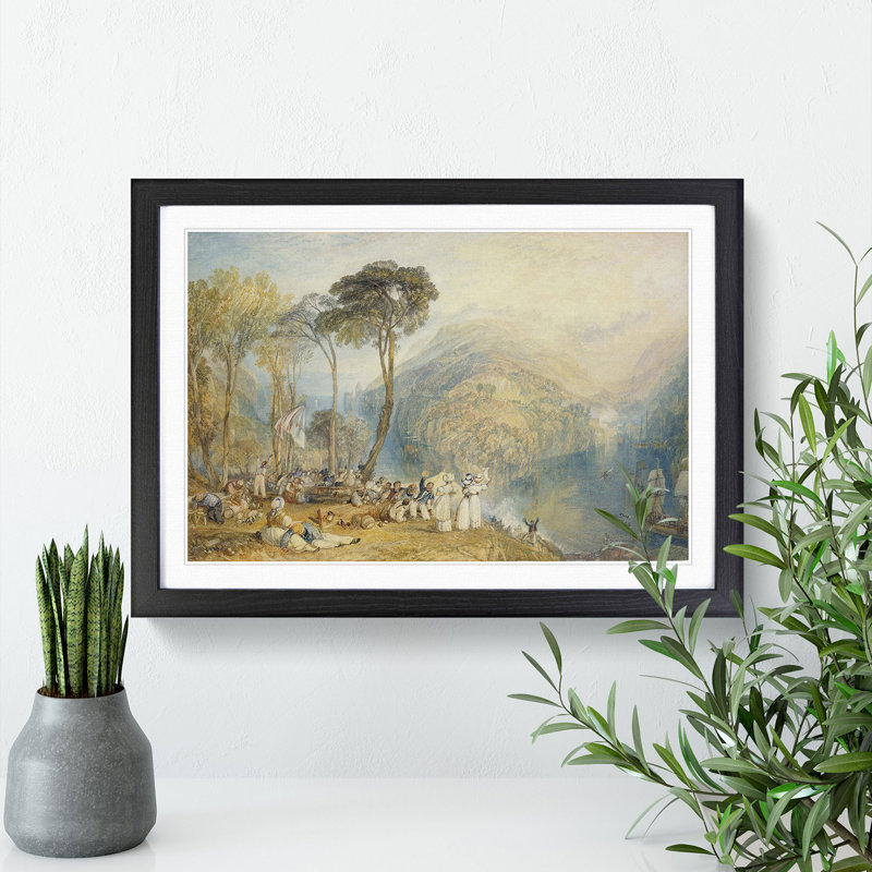 Dartmouth Cove by Joseph Mallord William Turner - Picture Frame Painting, 27cm H x 36cm W x 2cm D, Black Framed