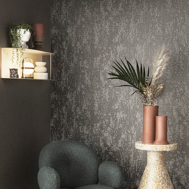Eclectic 33cm x 70cm Wallpaper Roll, Grey