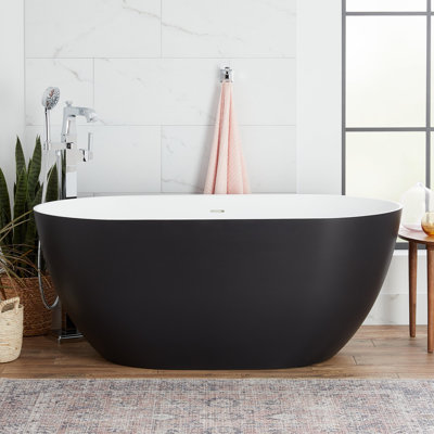 Catino 66" Solid Surface Soaking Freestanding Tub - Matte Black