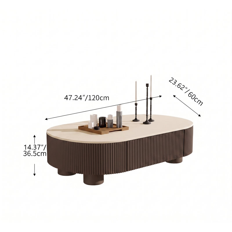 Table basse Modern, Crème/noir